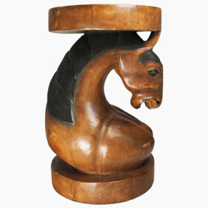 Dřevěná stolička kůň 51 cm Thajsko