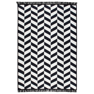 Černo-bílý oboustranný koberec Morpheus, 80 x 150 cm