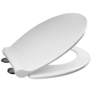MEREO - Samozavírací WC sedátko slim, duroplast, bílé, s odnímatelnými panty CLICK (CSS114)
