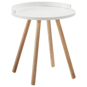 Odkládací stolek LaForma Bruk 46 cm, přírodní/bílá