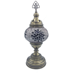Šeherezád Orientální skleněná mozaiková lampa Lila - stolní