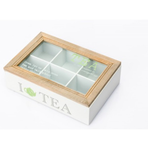 Dřevěná krabice na čaj Love Tea