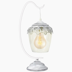 EGLO Stolní lampička Vintage SUDBURY Eglo 49293 v bílé patině