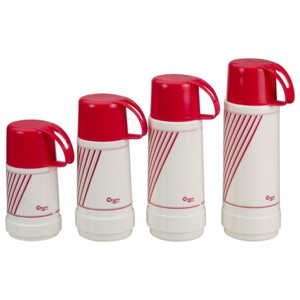 Červeno-bílá termo láhev Metaltex Vacuum, 250 ml