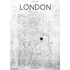 Falc Obraz na plátně - Mapa Londýna, 50x70 cm