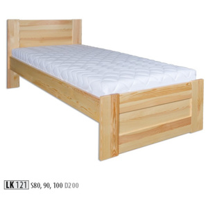 HMmax Postel jednolůžková LK 121 masiv borovice rozměry postele: 80 x 200, Barevné provedení dřeva: dub