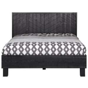 Černá dřevěná postel De Eekhoorn Herringbone, 160 cm