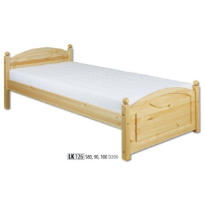 HMmax Postel jednolůžková LK 126 masiv borovice rozměry postele: 80 x 200, Barevné provedení dřeva: dub