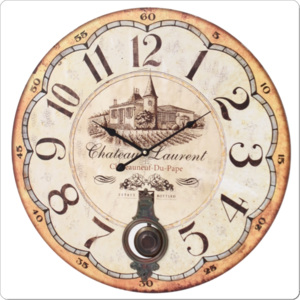 Retro nástěnné hodiny Chateau Laurent, CNL36, patinováno