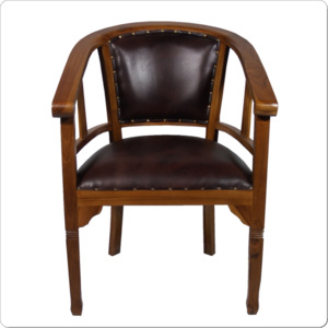 Retro dřevěná židle masiv teak křeslo s koženým sedákem MZA9, kožená jídelní křesla