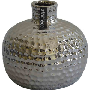 Váza Stardeco keramická stříbrná 14,5x13,5cm