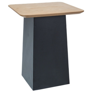 Konferenční stolek 40x40 cm v dekoru dub s černou kovovou konstrukcí KN943
