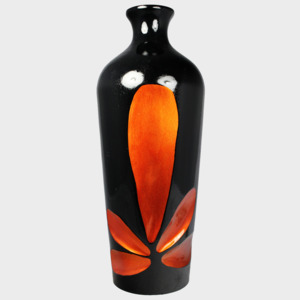Váza oranžovo-černá 43 cm Thajsko