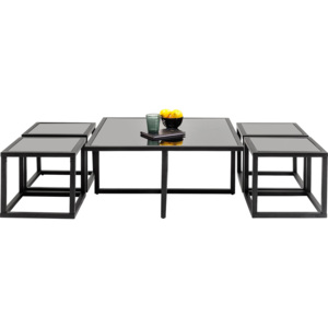 Konferenční stolek Quad 80×80 cm - černý, set 5 kusů