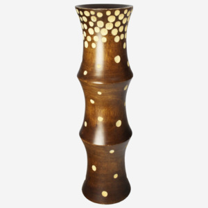 Dřevěná váza hnědá 35,5 cm Thajsko