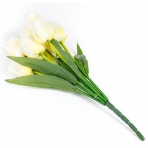 Kytice umělých tulipánů bílá