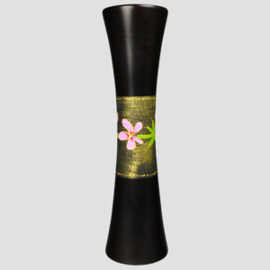Dřevěná váza malovaná 30,5 cm Thajsko