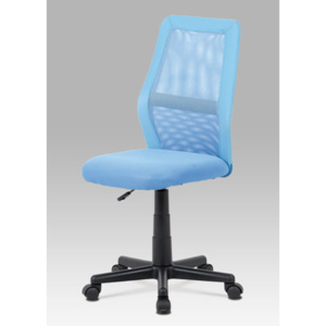 Autronic Kancelářská židle, modrá MESH + ekokůže, výšk. nast., kříž plast černý KA-V101 BLUE