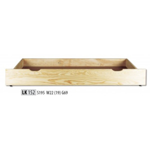 HMmax Šuplík pod postel LK 152 masiv borovice Barevné provedení dřeva: dub