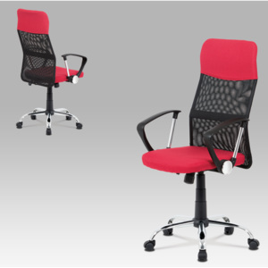 Artium Kancelářská židle, červená látka, černá MESH, houpací mech, kříž kovový - KA-V204 RED