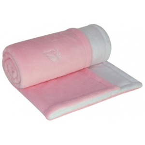 ESITO Dětská deka dvojitá Lara, Barva růžová / bílá, Velikost 75 x 100 cm