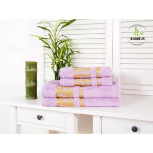 Čtyřdílný set dvou osušek a dvou ručníků Bamboo Deluxe fialová