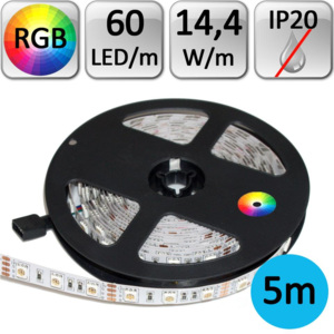 LED21 LED pásek RGB 5m 60ks 5050 14,4W/m