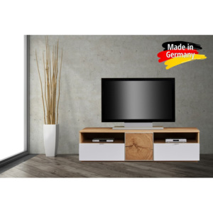Televizní stolek z masivu - Parma divoký dub / bílá