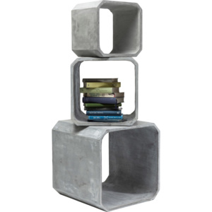 Regál Cube Square Concrete (sada 3 kusů)
