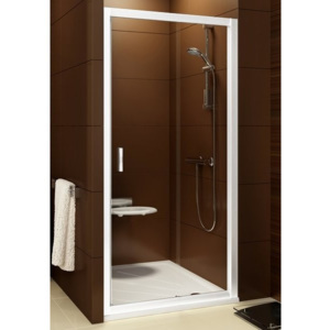 Sprchové dveře dvoudílné 100 cm bílá BLDP 2-100 TRANSPARENT