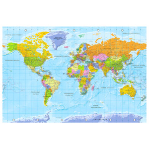 Mapa na korkové tabuli - pohled na svět (90x60 cm) - Murando DeLuxe