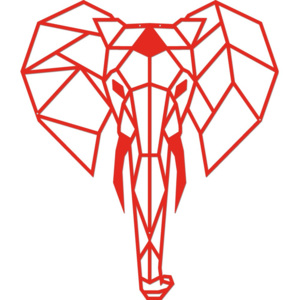 Červená kovová nástěnná dekorace Elephant