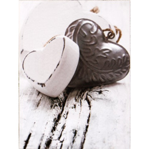 Obraz na plátně - Black&white Heart 1, 30x40 cm