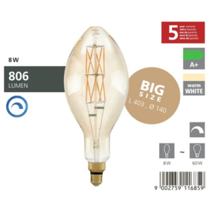EGLO Stmívatelná LED žárovka Eglo 11685 Big Size E27 40cm