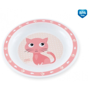 Plastový talířek Kočička - růžový