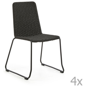 Sada 4 tmavě šedých židlí La Forma Meggie