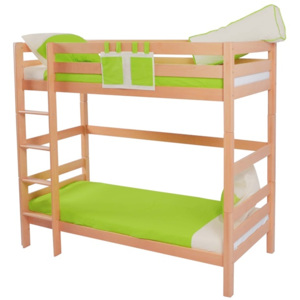 Patrová postel do dětského pokoje DANIEL 200x90 buk masiv přírodní