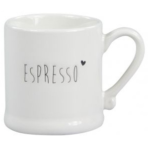 Hrníček na espresso Bastion Collections bílý s černým nápisem ESPRESSO keramika 5,5x5cm 80ml