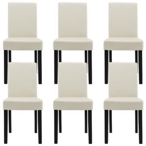[en.casa]® Čalouněná židle HTMY-9704 - 6 ks set - krémová