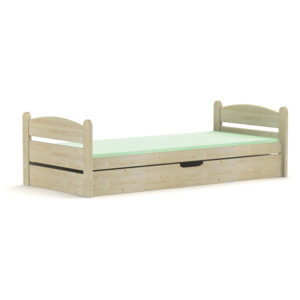 Klasická postel s úložným prostorem v moderním stylu vyrobená z masivu MV254