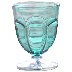 Sada 6 modrých plastových sklenic na vodu Sunvibes Happy, 250 ml