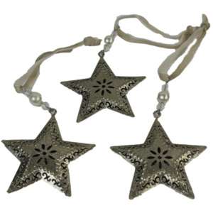 Kovové hvězdy na zavěšení sada 3ks, K0059