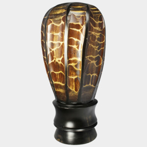 Dřevěná váza 41 cm Thajsko hnědočerná