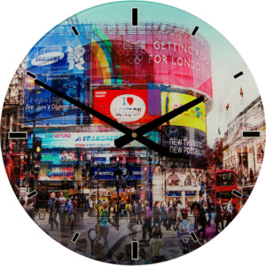 Nástěnné hodiny Glass Piccadilly Circus O40 cm