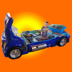 Plastiko auto postel TRUCK - 4 barvy barevné provedení doplňků: modrá