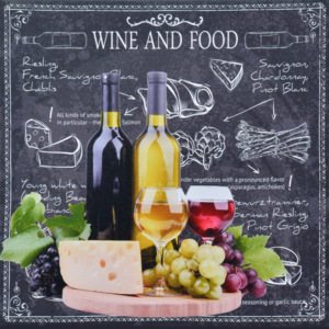Falc Obraz na plátně - Víno a jídlo II., 40x40 cm