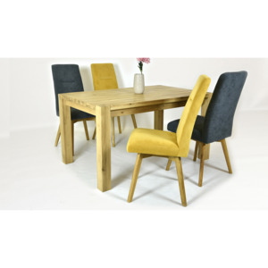 Dubový stůl a žluté, šedé židle - 4 ks / Žlutá / 180 x 90 cm kosice + Tina