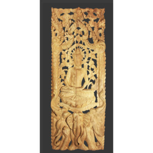 Dřevořezba 34x88 cm Thajsko - buddha a slon
