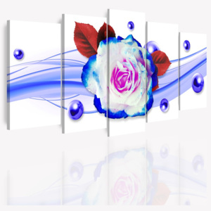 Vícedílný obraz - Růže na vlnách (150x70 cm) - InSmile ®
