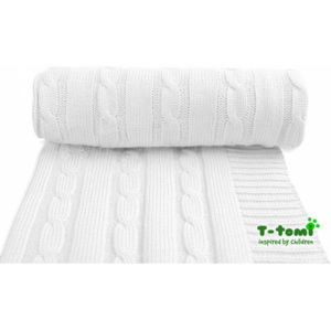T-TOMI Accessories s.r.o. Dětská pletená deka, bílá